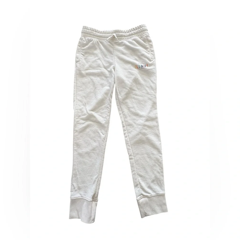 Old Navy Kids Cream Joggers with Colorful Logo